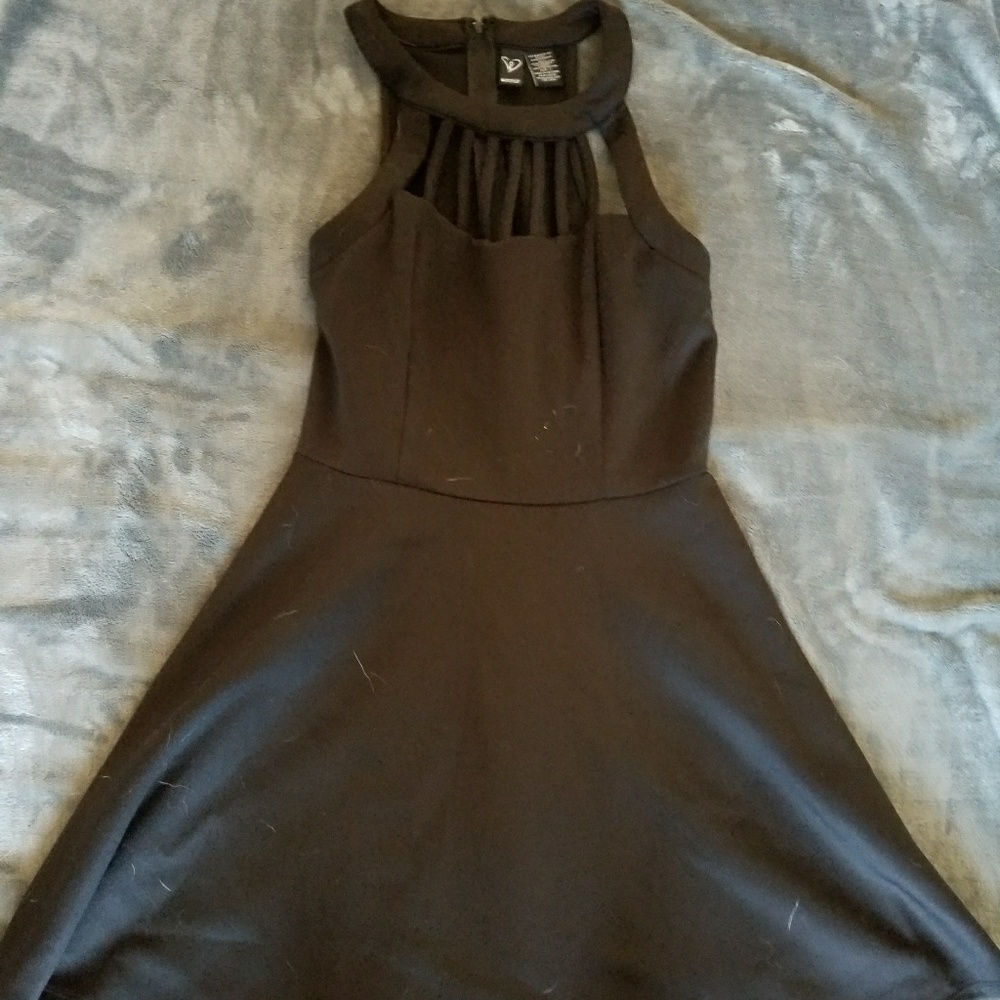 Caged top black dress
